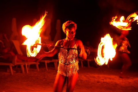 Fire show at Sandals Dunn's River Hotel