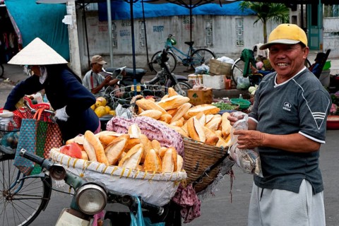 Baguette seller in Nha Trang