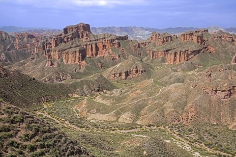 Colourful badlands in the Zhangye National Geopark