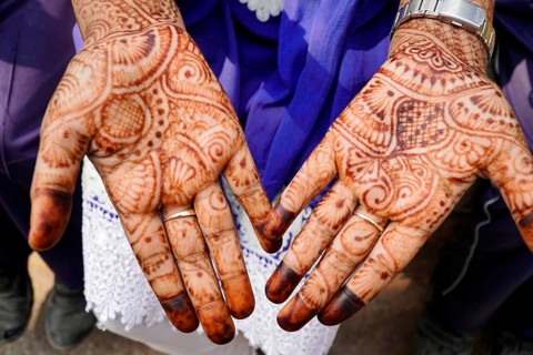 Hands with henna decoration