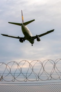 Taking off passenger aircraft