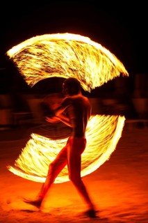 Fire show at Sandals Dunn's River Hotel