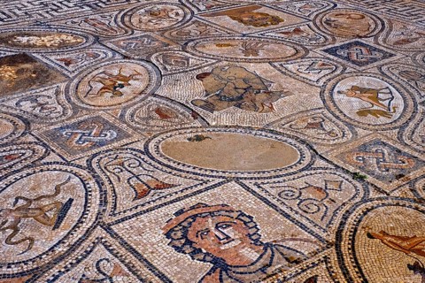 Roman mosaic from 2nd century AD at Volubilis