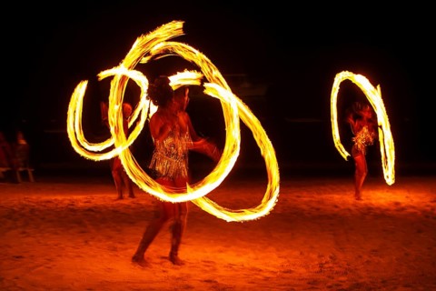 Fire show at Sandals Dunn's River Hotel