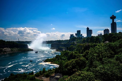 Canadian side view of Niagara Falls