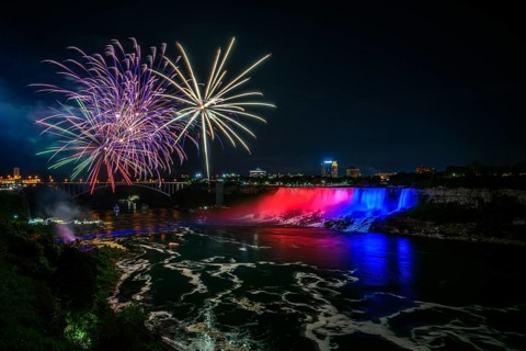 Canadian side view of Niagara Falls