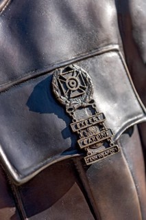Military insignia on uniform of the 3rd US Armoured Division Spearhead