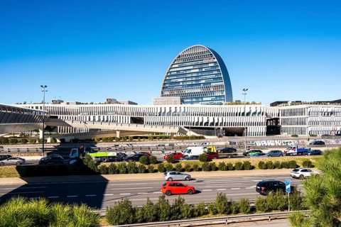 The BBVA headquarters in Madrid in Spain