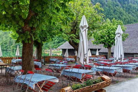 Beer garden deserted