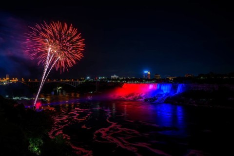 Canadian side view of Niagara Falls