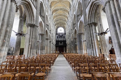 Nave of the Gothic Cathedral of Rouen