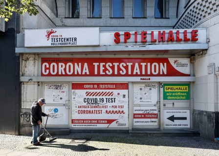 Closed former Covid 19 test centre. 20 million people have died worldwide due to the coronavirus