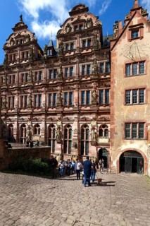 Heidelberg castle, Courtyard with the Friedrich building, Heidelberg, Baden Wurttemberg, Germany,