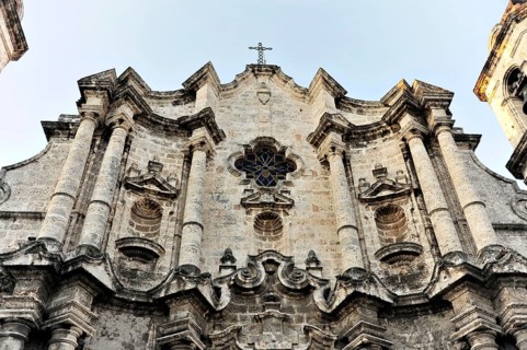 Detail, Catedral de la Habana, Havana Cathedral, start of construction 1748, baroque facade, Plaza