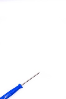 Blue flathead screwdriver on white background