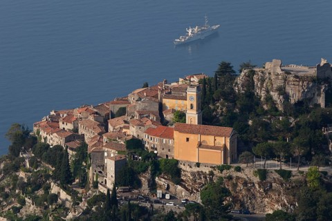 Eze, view of the Mediterranean, Cote d'Azur, Provence, France, Europe