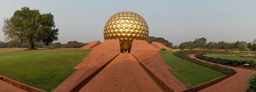 Meditation centre Matrimandir or Matri Mandir, future city Auroville, near Pondicherry or