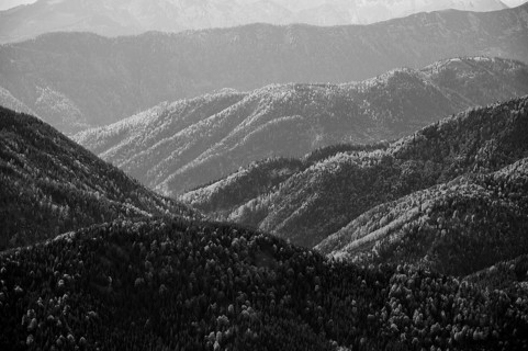 Gentle hills of the Mangfall mountains, view from the Rotwand, Spitzingsee, Mangfall mountains,