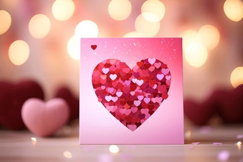 A beautiful postcard featuring a sparkling heart, perfect for sending a romantic message on