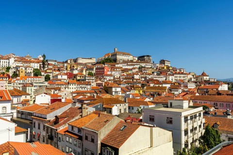 View at the town suburbs from above, Coimbra