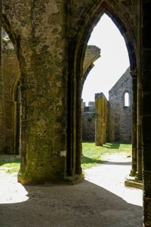 Ruins of the Saint-Mathieu abbey church on the Pointe Saint-Mathieu, Plougonvelin, Finistere