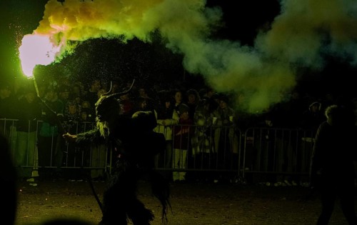 Devils, Perchten, Trebesing devils, fire, torches, Trebesing, Carinthia