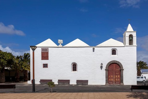 Church Iglesia de San Roque in Tinajo, Lanzarote, Canary Islands, Spain, Europe
