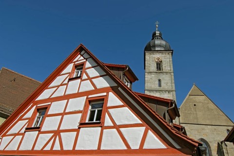 St Martin's Church from the 12th century, former collegiate monastery, Forchheim, Upper Franconia,
