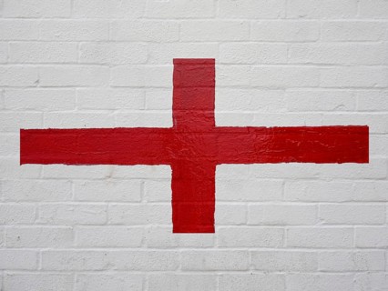 English Flag of England painted on wall
