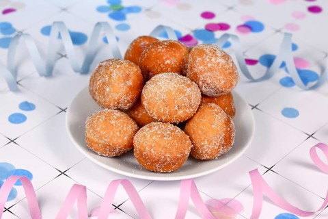 German traditional 'Berliner Pfannkuchen', a donut without hole filled with jam traditional served