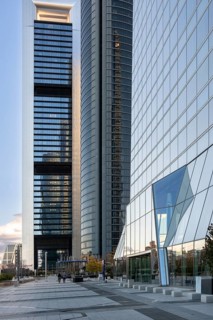 Office towers in the contemporary urban landscape in the Cuatro Torres financial area in the city