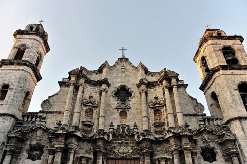 Detail, Catedral de la Habana, Havana Cathedral, start of construction 1748, baroque facade, Plaza