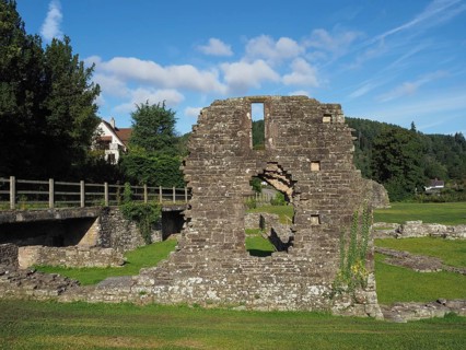 Tintern Abbey (Abaty Tyndyrn) inner court in Tintern, UK