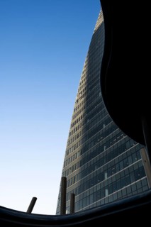 Office towers in the contemporary urban landscape in the Cuatro Torres financial area in the city