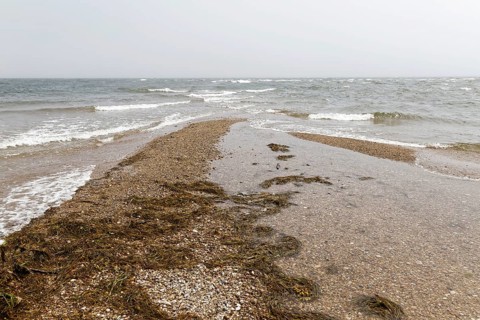 Stormy weather, waves in the Gulf of Saint Lawrence, Gaspesie, Province of Quebec, Canada, North