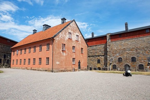 Commandant's house or officers' barracks at Carlsten Fortress, Marstrandsoe archipelago island,