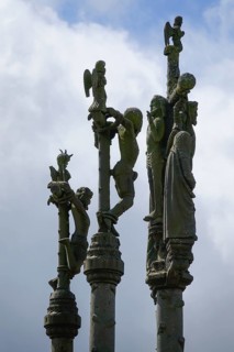 Crucifixion group, Calvary Calvaire, enclosed parish of Enclos Paroissial de Pleyben from the 15th