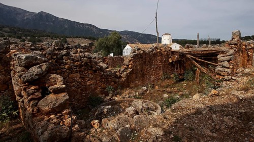 Church of St Michael the Archangel, Cross-domed church, Ruined stone structures, Aradena Gorge,