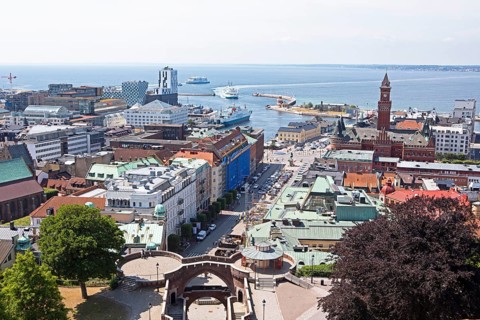 City view Helsingborg, Skane laen, Sweden, Europe