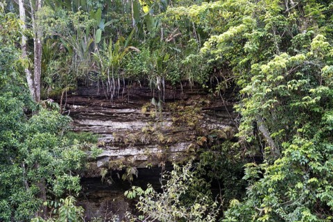 Rock formation along the Trombetas river, Para state, Brazil, South America