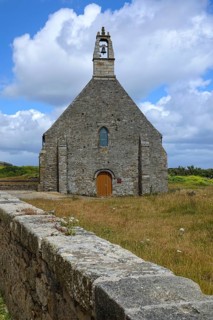 Chapel of Notre Dame de Grace at the ruins of Saint-Mathieu Abbey on the Pointe Saint-Mathieu,