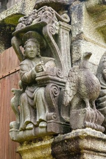 Calvary Calvaire, granite stone carving, Enclos Paroissial parish enclosure of Guimiliau, Finistere