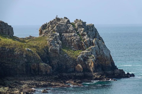Rock formation at the Pointe de Dinan, Crozon, Crozon Peninsula, Finistere Penn ar Bed department,