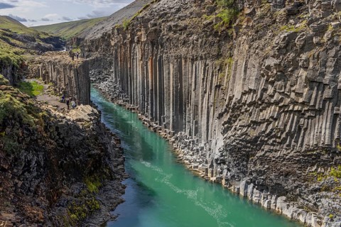 Studlagil Canyon, basalt columns, largest collection of basalt columns in Iceland, Iceland, Europe