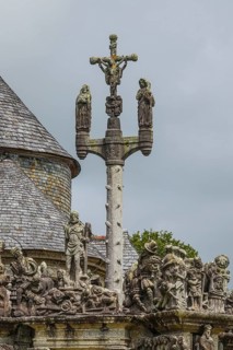 Calvary Calvaire, granite stone carving, Enclos Paroissial parish enclosure of Guimiliau, Finistere