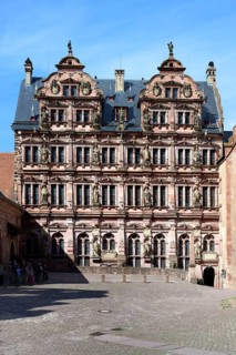 Heidelberg castle, Courtyard with the Friedrich building, Heidelberg, Baden Wurttemberg, Germany,
