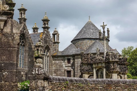 Calvaire Church and Calvary, Enclos Paroissial enclosed parish of Guimiliau, Finistere Penn ar Bed