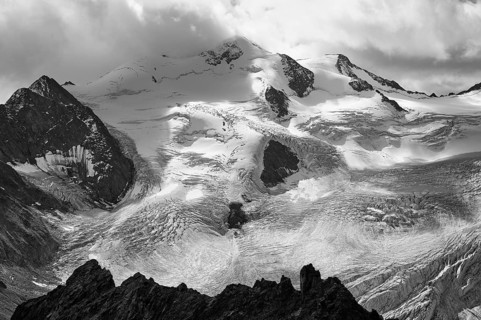Wildspitze with Taschachferner, Pitztal, Oetztal Alps, Tyrol, Austria, Europe