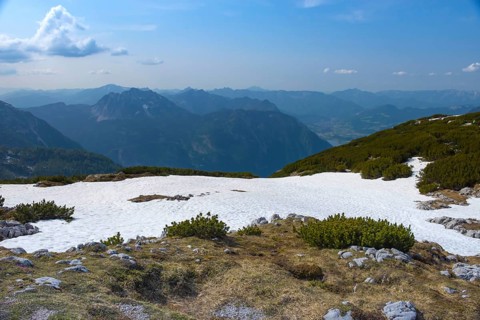 Amazing mountains panorama from 5 Fingers viewing platform in the shape of a hand with five fingers