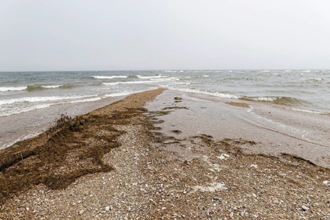 Stormy weather, waves in the Gulf of Saint Lawrence, Gaspesie, Province of Quebec, Canada, North